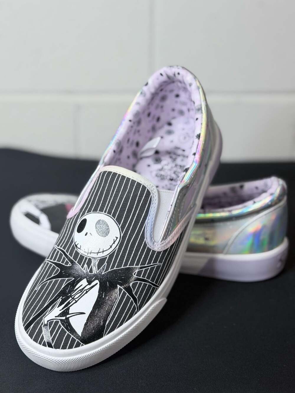 Disney The Nightmare Before Christmas Jack and Sally Slip-On Shoes Size 7